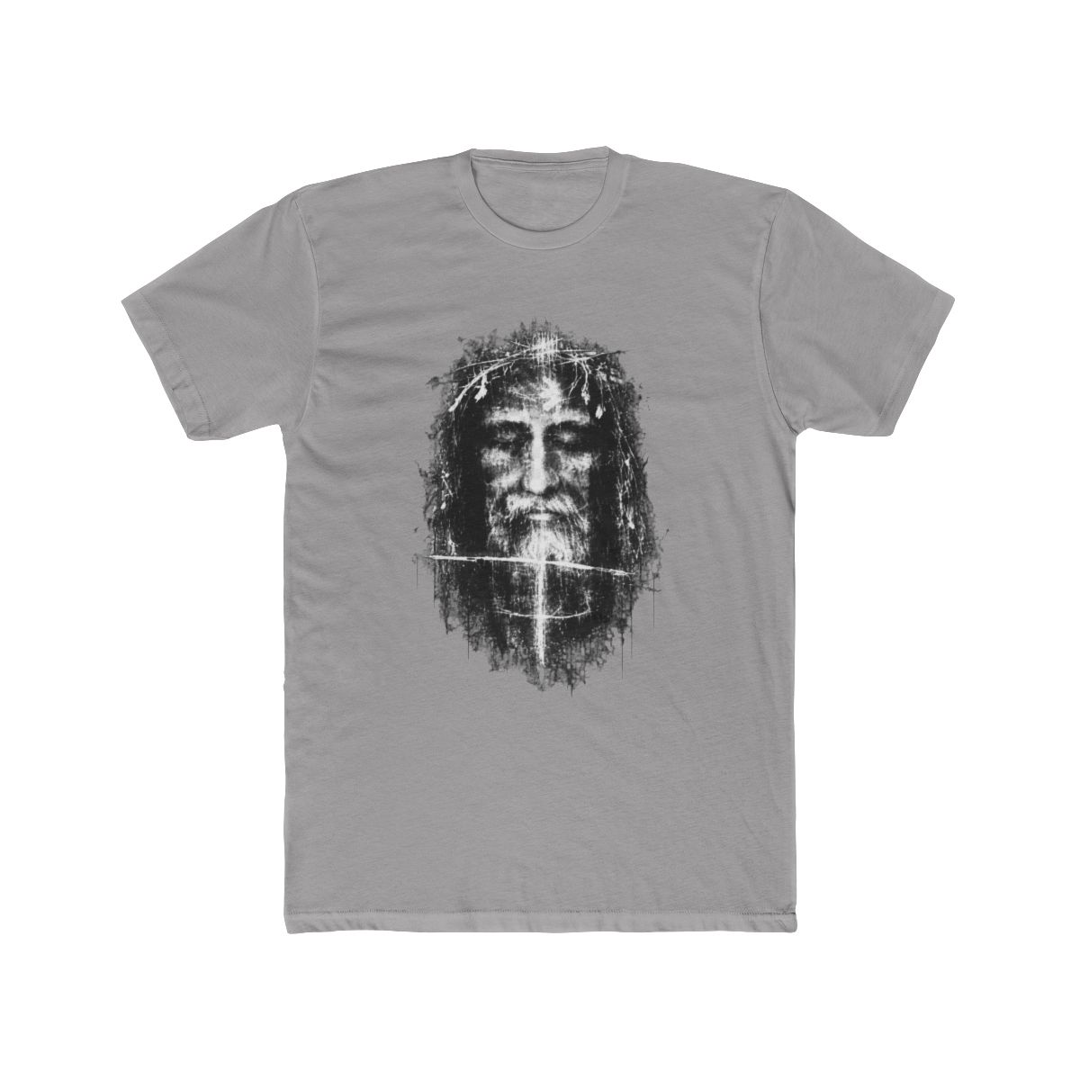 Distressed Shroud Face Cross Sacred Image Design T Shirt - Official t-shirts merchandise