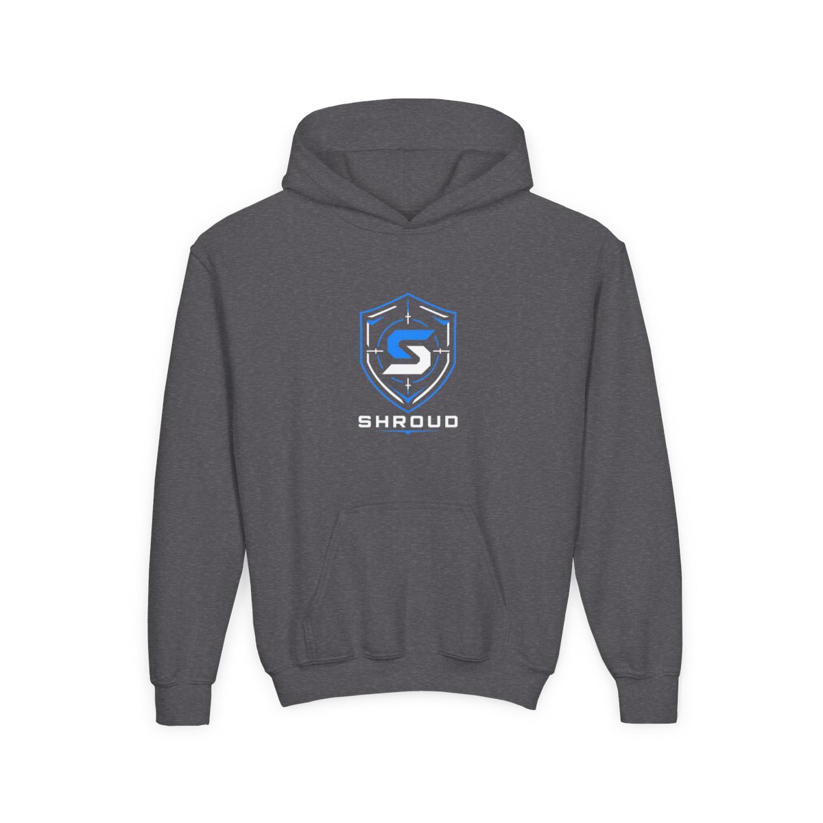 Shroud " at the center, representing Shroud" Kids Hoodie - alternate angle 2, merchandise