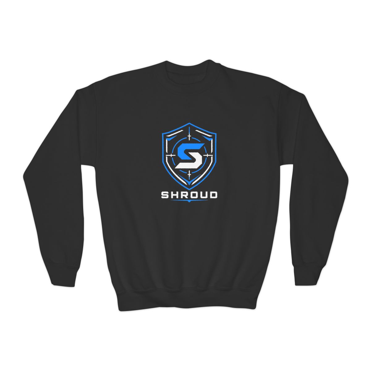 Shroud " at the center, representing Shroud" Kids Crewneck